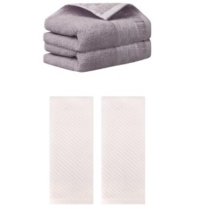 REGALWOVEN 4 Pcs Solid Soft Absorbent Hand Towel for Bathroom 14" x 30" - 1 of 4