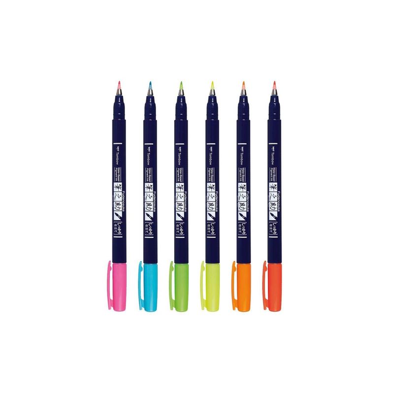 Tombow 6ct Fudenosuke Brush Pens - Neon, 5 of 8