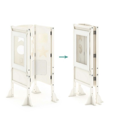 Ivory Foldable Wooden Toddler Kitchen Helper Tower