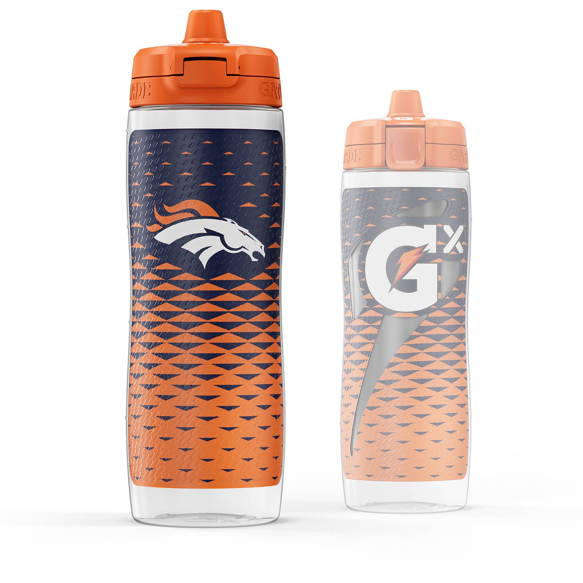 NFL Denver Broncos Gatorade Gx Plastic Water Bottle - 30oz: Portable Drinkware, 10" Height