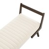 Lyngins Mid Century Modern Ottoman Bench with Walnut Wood Leg, Channeled Upholstered Footrest, Tufted Fabric Bed Bench, Chenille Entryway Bench - 3 of 4