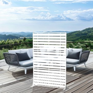 PexFix 72 in. x 47 in. Outdoor Privacy Rectangle Screen Galvanized Steel Panel Divider in White - 1 of 4