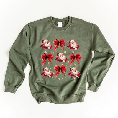 Simply Sage Market Women's Graphic Sweatshirt Coquette Santa and Bow Chart