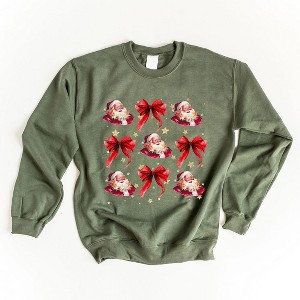 Simply Sage Market Women's Graphic Sweatshirt Coquette Santa and Bow Chart - 1 of 4