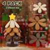Itopfox Wooden Christmas Tree Trivet Set of 4 for Hot Dishes, Pots, Pans, Bowls, Teapots & Drinks, Festive Home Table Decor in Walnut Wood - 2 of 4