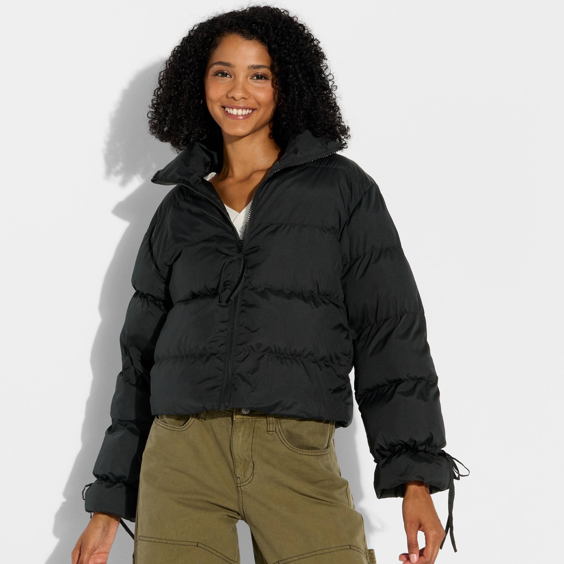 Women's Bow Puffer Jacket - Wild Fable™