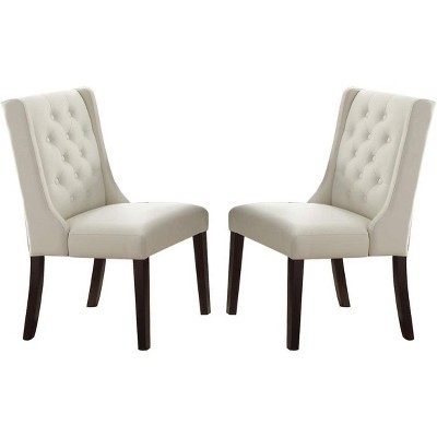 NicBex Set of 2 Dining Chair with Tufted Button Back & Wood legs for Living Room
