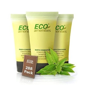 ECO Amenities 288 pack 2 in 1 Travel Size Hotel Shampoo and Conditioner Sets, Bulk Toiletry Supplies, 0.75 fl oz, Green Tea Scent - 1 of 4