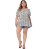 Agnes Orinda Women's Plus Size Polka Dot Peplum Dressy Casual Short Sleeve Blouse - 3 of 4