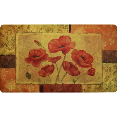 18" X 30" Kitchen Cushion Floor Mat Jacobean Poppy - J&V Textiles