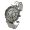 Olivia Pratt Round Face Rhinestone Bezel Textured Bangle Women Watch - 2 of 3