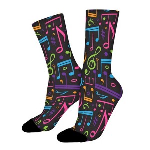 Music Lover Musician Band Director Women Printed Crew Socks Funny Funky Socks Soft Polyester Novelty Gifts for Artists Men - 1 of 1