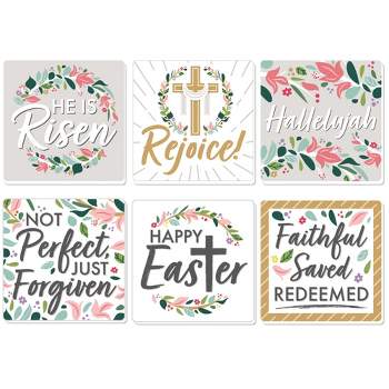 Big Dot of Happiness Religious Easter - Christian Holiday Party Decorations - Drink Coasters - Set of 6