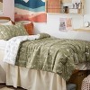 Bedsure | 2/3 Pcs Floral Printed Reversible Sage Green Comforter Set Queen Size Soft Designed Plants Pattern Bedding Set - 2 of 4