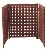 Cesicia 32" W x 38" H 3-Panel Outdoor Air Conditioner Fence, 3-Section Outdoor Wooden Screen, Outside Wood Privacy Fence, Gray - 3 of 4