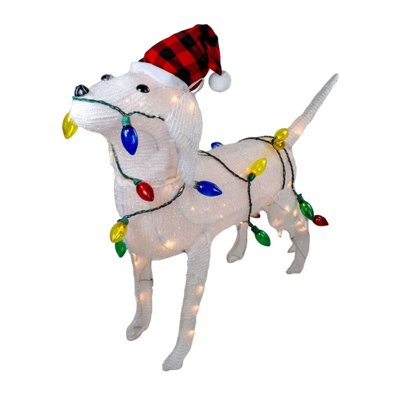 Northlight 34" White Lighted 3D Standing Dog Christmas Outdoor Decoration, 2 of 6