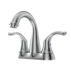 2-Handle Bathroom Sink Faucet 3 Hole, Bathroom Faucet, Centerset Bathroom Faucet High Arc with Drain Assembly and Supply Hoses, 1.2 GPM - 1 of 4