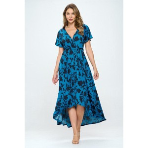 WEST K Women's Georgia Faux Wrap Dress with High-Low Hem and Tie Waist - 1 of 4