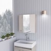 SEVOBAL Bathroom Storage Cabinets Cabinet with Mirror, 4-Tier Organizer 2 Internal Shelves, 2 External Shelves for Bathroom, Beige, 28.7"*22"*5.5" - 4 of 4