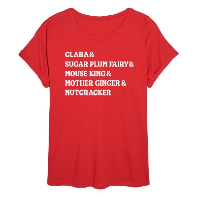 Women's - Instant Message - Nutcracker Characters Oversized Graphic T-Shirt