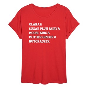 Women's - Instant Message - Nutcracker Characters Oversized Graphic T-Shirt - 1 of 4