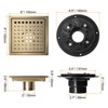 Unique Bargains 304 Stainless Steel Flange Square Rapid Drainage Shower Drain - 2 of 4