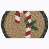 Earth Rugs Candy Cane Round Large Coaster 7" Rustic Christmas Table Accent - 2 of 3