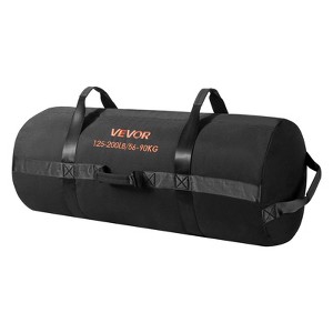 VEVOR Workout Sandbag, Heavy Duty Workout Power Bags with Handles, 125-200 lbs Adjustable Slam Bag for Fitness Strength Weight, (Unfilled)Black - 1 of 4