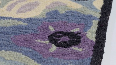 Bloomfield Handmade Tufted Wool Floral Blue Rug 8' x 10'