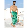 LA LEELA Men's Beachwear Wraps Standard Vacation Dashiki Summer Sarong Full Pareo Beach Wrap for Men One Size Green, Paisley - image 2 of 4