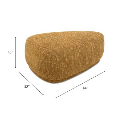 Mustard Yellow Tweed Rounded Triangle Cocktail Ottoman