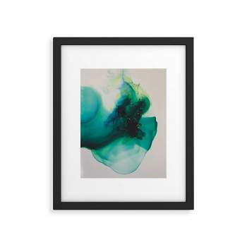 8" x 10" Duckyb Anahata Heart Chakra Framed Art Print Modern Black/Green - Deny Designs