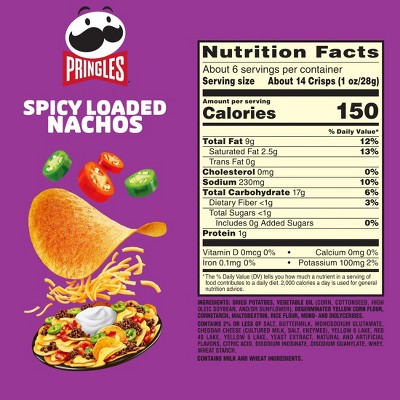 Pringles Spicy Loaded Nacho Chips Potato Crisps Chips - 5.5oz