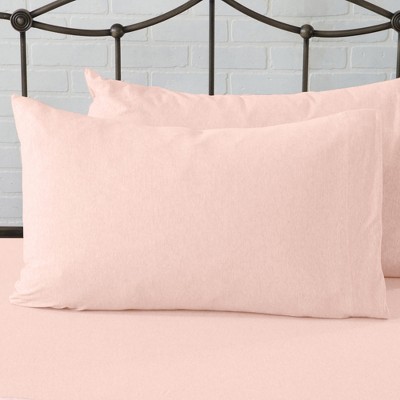 Blush Pink Full Cotton Blend Jersey Knit Sheet Set