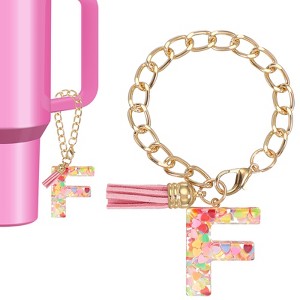 Unique Bargains Epoxy Resin Colorful Glittery Tassel Sports Water Bottle Accessories Letter Charm 1 Pc - 1 of 4