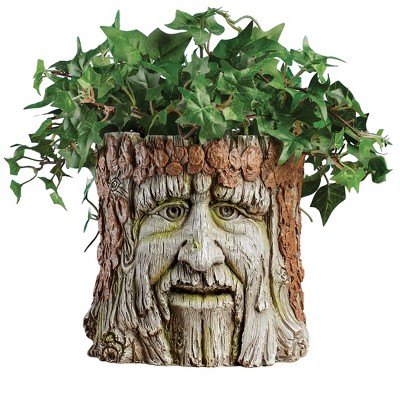 Collections Etc Hand-Painted Whimsical Tree Face Planter NO SIZE