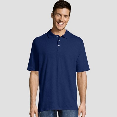 hanes long sleeve polo