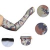 Unique Bargains Basketball Sports Camouflage Cooling Arm Elbow Compression Sleeve Brown Blue Yellow 1 Pair - 4 of 4