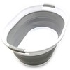 SAMMART Set of 2-39L(10.3 Gallon) Collapsible Plastic Oval Laundry Basket, Water Capacity:30L(7.9 Gallon), Grey - 4 of 4