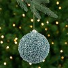 Northlight Glitter Beaded Christmas Ball Ornament - 4" - Seafoam Green - 2 of 4