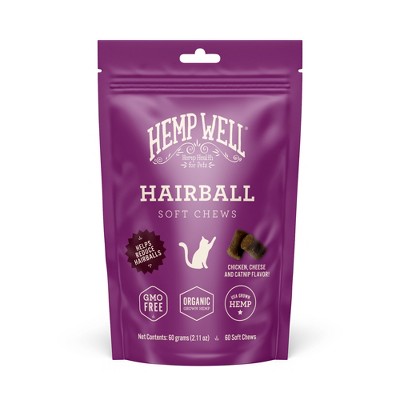 Hemp Well Hairball Cat Soft Chews to Assist with Gut Health
