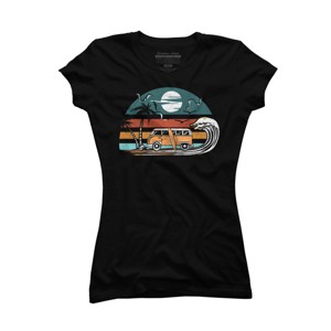 Junior's Design By Humans Summer Surf and Sand In My Van By lampudoft T-Shirt - 1 of 2