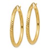 Black Bow Jewelry 3mm, 14k Yellow Gold Diamond-cut Hoops, 35mm (1 3/8 Inch) - 2 of 4