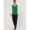 Lars Amadeus Men's V Neck Sleeveless Pockets Button-Up Casual Vest - 3 of 4