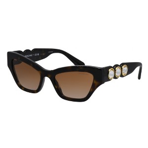 Swarovski SK 6021 10023B Womens Irregular Sunglasses Havana 53mm - 1 of 4