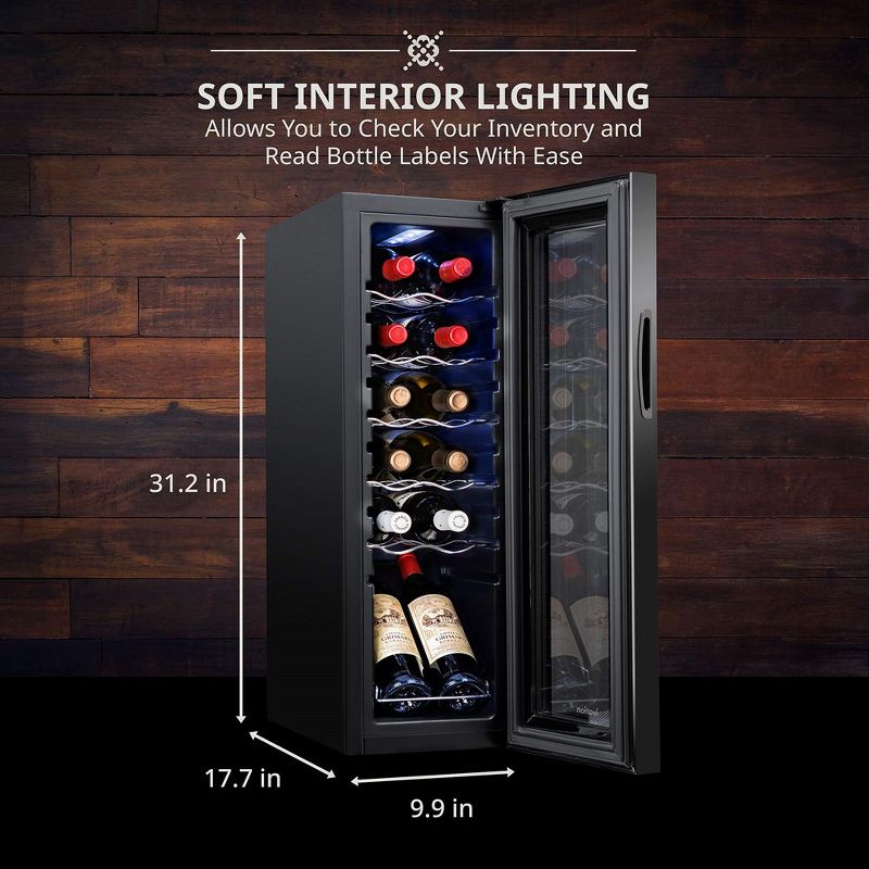 Ivation 12 Bottle Wine Cooler Fridge, Compressor Refrigerator W/Lock, 3 of 8