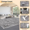 Area Rug 5x7 Washable Area Rug, Low Pile Vintage Floor Carpet, Foldable Thin Rug, Non-Slip Accent Rug, Indoor Distressed Floral Print Rug for Bedroom - 2 of 4
