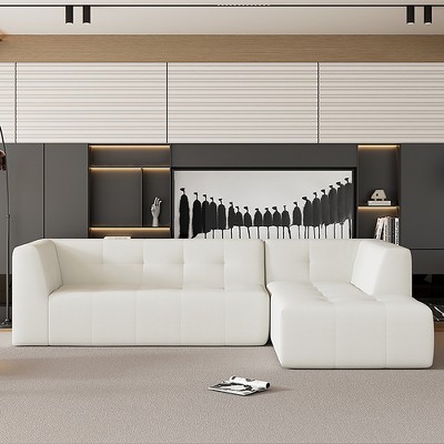 112.2"W Modern Minimalist L-Shaped Sofa, Chenillie Upholstered Modular Free Combination Sofa Set - ModernLuxe