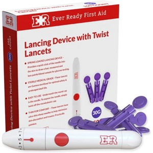 Lancing Device with 100 Twist Lancets, 30 Gauge – Diabetic Blood Glucose Testing Supplies - 1 of 4