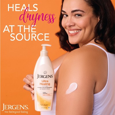 Jergens Ultra Healing Hand and Body Lotion, Dry Skin Moisturizer with Vitamins C, E, and B5 Fresh - 2 fl oz_6